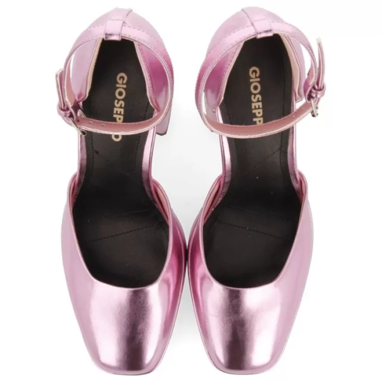 Gioseppo High Heels*Assynt Women'S Metallic Pink Shoes With Wide Heels And Platforms