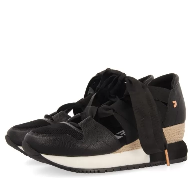 Gioseppo Sneakers*Black Espadrille Sneakers For Women Lizarda