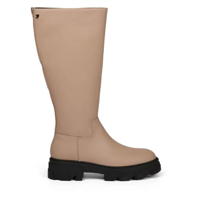Gioseppo Boots & Ankle Boots*Brossard Women'S Beige Rubberised Knee-High Boots With Track Soles