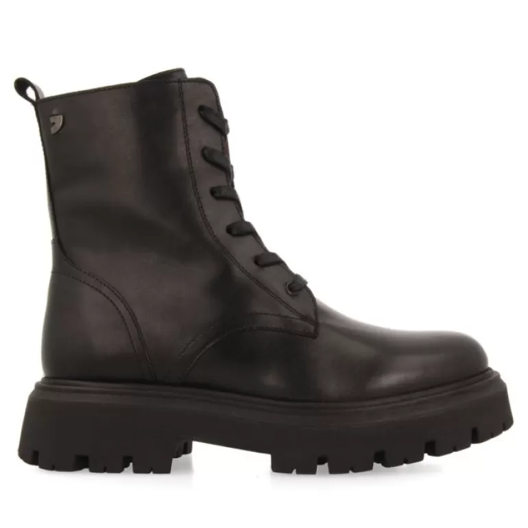 Gioseppo Boots & Ankle Boots*Cardross Women'S Black Leather Combat Boots