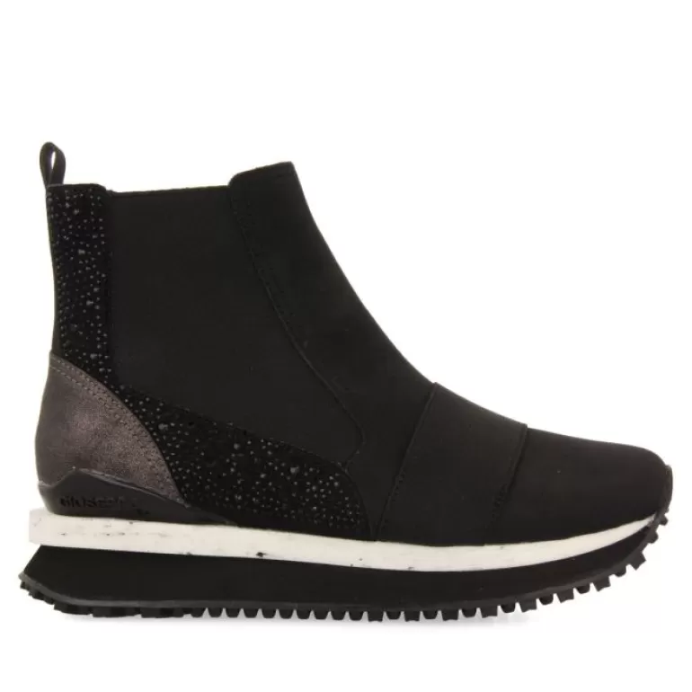 Gioseppo Sneakers*Eggedal Women'S Black Chelsea Boot-Style Sneakers With Crystals