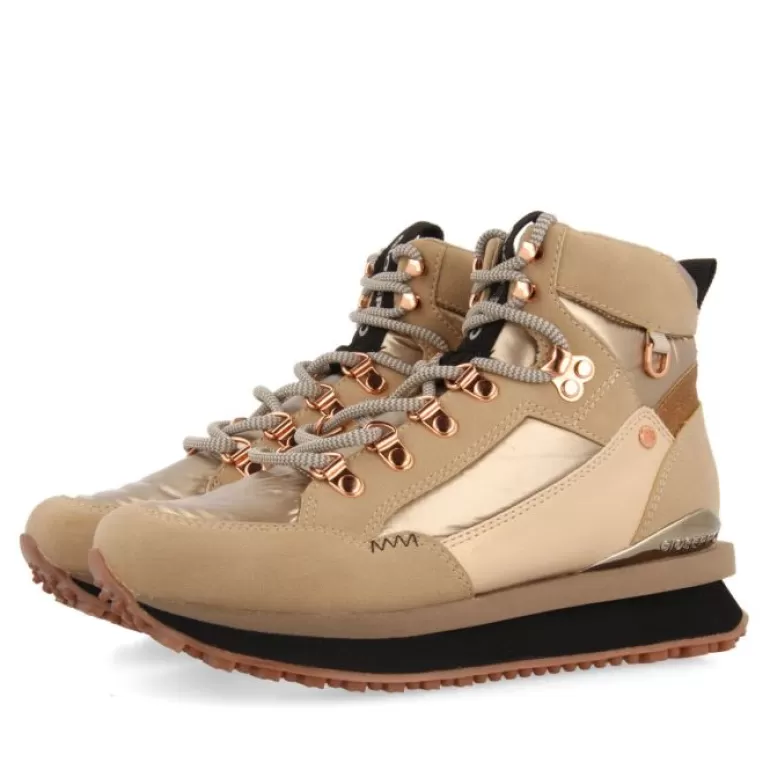 Gioseppo Sneakers*Ferney Women'S Gold Mountain Boot-Style Sneakers With Details