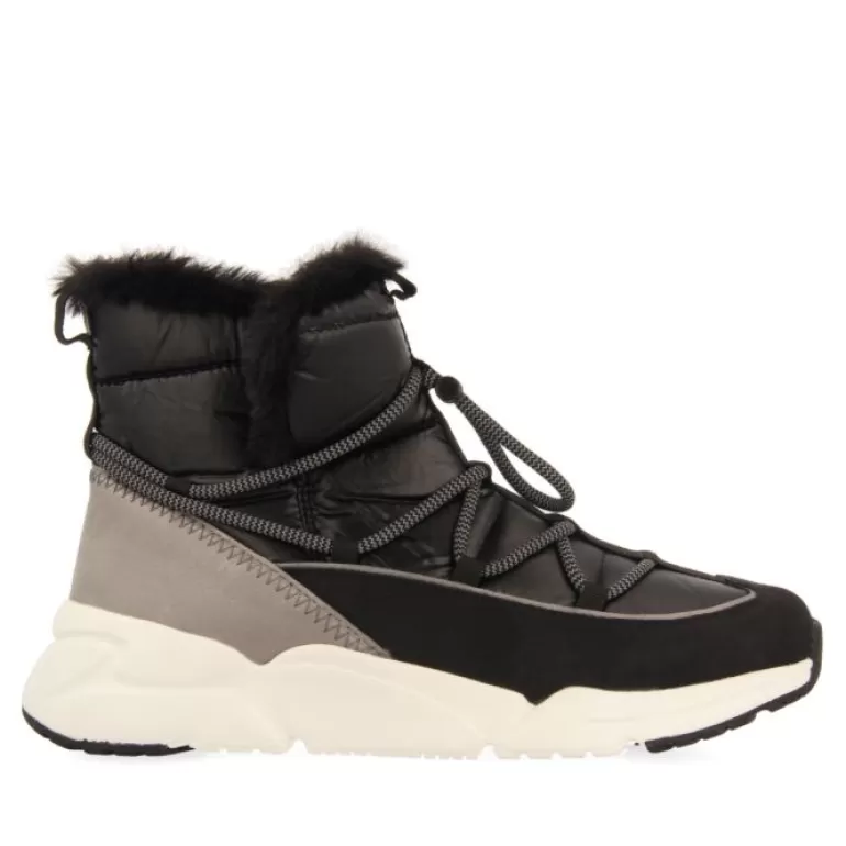 Gioseppo Sneakers*Flirch Women'S Black Lace-Up Winter Boot-Style Sneakers