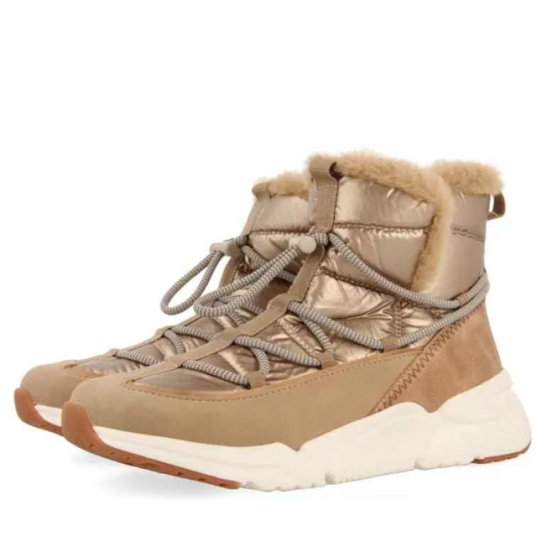 Gioseppo Sneakers*Flirch Women'S Gold Lace-Up Winter Boot-Style Sneakers