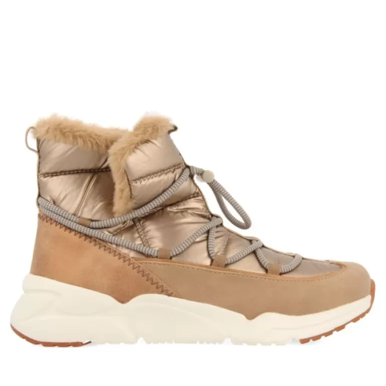 Gioseppo Sneakers*Flirch Women'S Gold Lace-Up Winter Boot-Style Sneakers