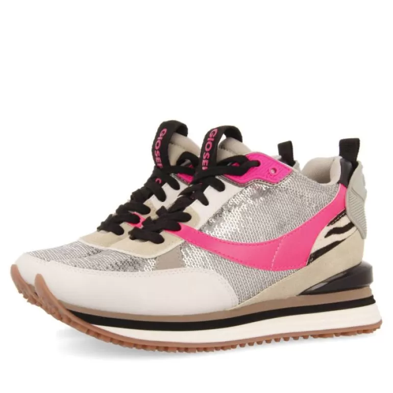 Gioseppo Sneakers*Gandvik Women'S Sneakers With Silver Sequins And Inner Wedges