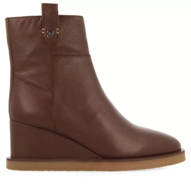 Gioseppo Boots & Ankle Boots*Glamis Women'S Brown Leather Ankle Boots With Wedges