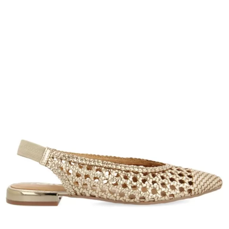 Gioseppo Ballet Pumps*Guatavita Women'S Gold Leather Ballet Flats With Braiding
