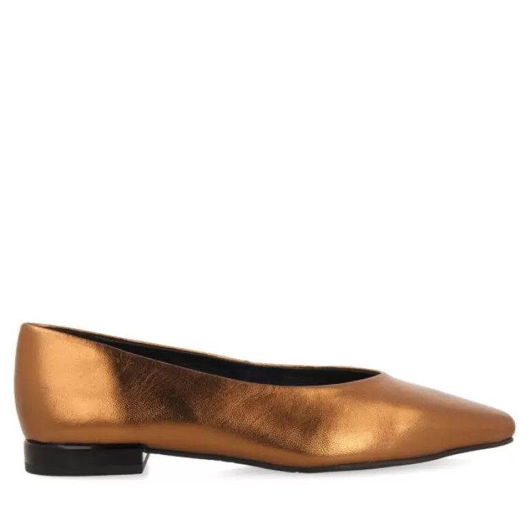 Gioseppo Ballet Pumps*Hamre Women'S Bronze Ballet Flats With Pointed Toes