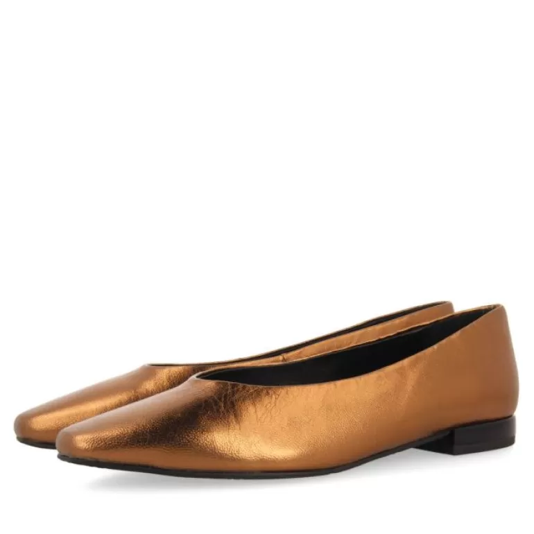 Gioseppo Ballet Pumps*Hamre Women'S Bronze Ballet Flats With Pointed Toes