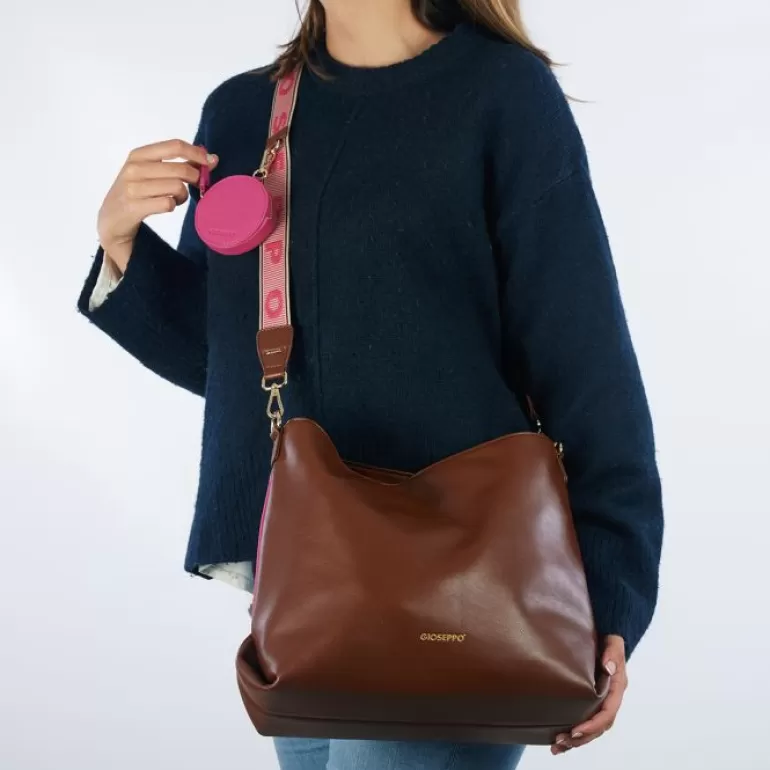 Gioseppo Shoulder Bags*Kallham Brown Shopper Bag With Pink Details