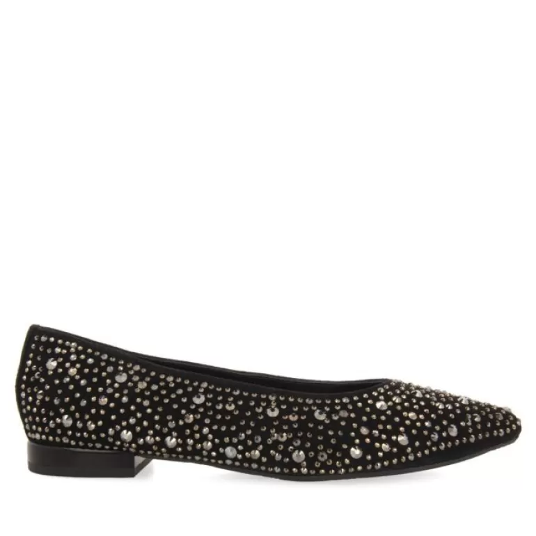 Gioseppo Ballet Pumps*Kannus Women'S Black Ballet Flats With Rhinestones