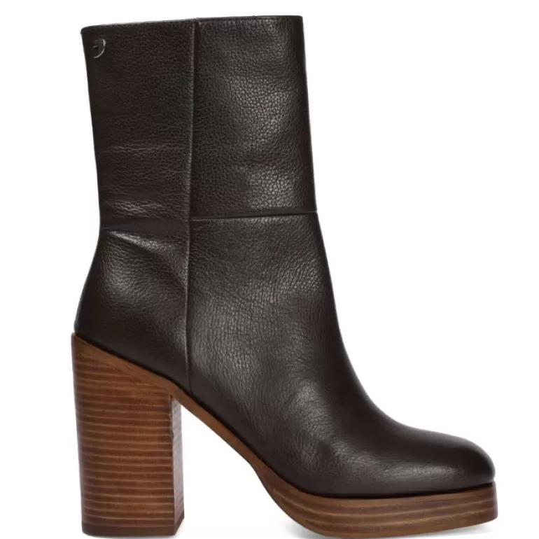 Gioseppo Boots & Ankle Boots*Langoya Women'S Black High-Heeled Boots With Coffee-Coloured Platforms