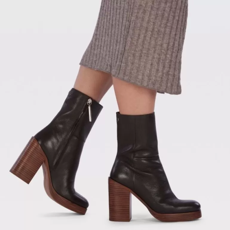 Gioseppo Boots & Ankle Boots*Langoya Women'S Black High-Heeled Boots With Coffee-Coloured Platforms