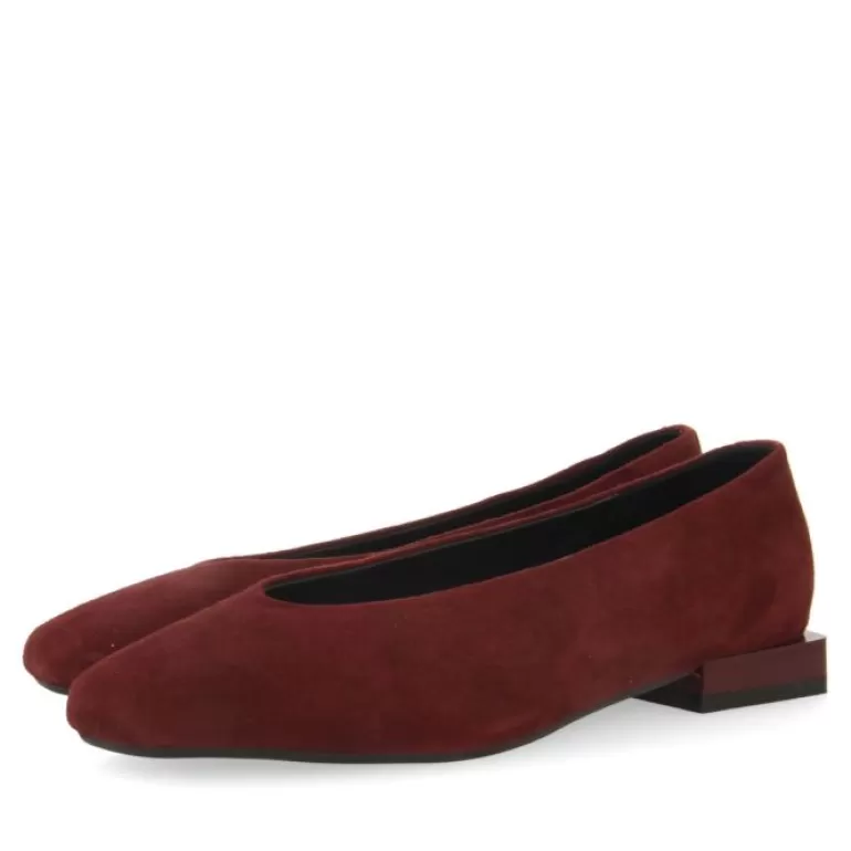 Gioseppo Ballet Pumps*Nacise Women'S Burgundy Leather Ballet Flats
