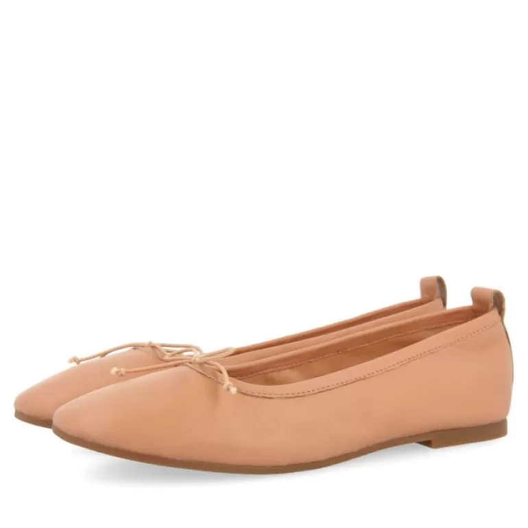 Gioseppo Ballet Pumps*Pierbach Women'S Nude Leather Ballet Flats