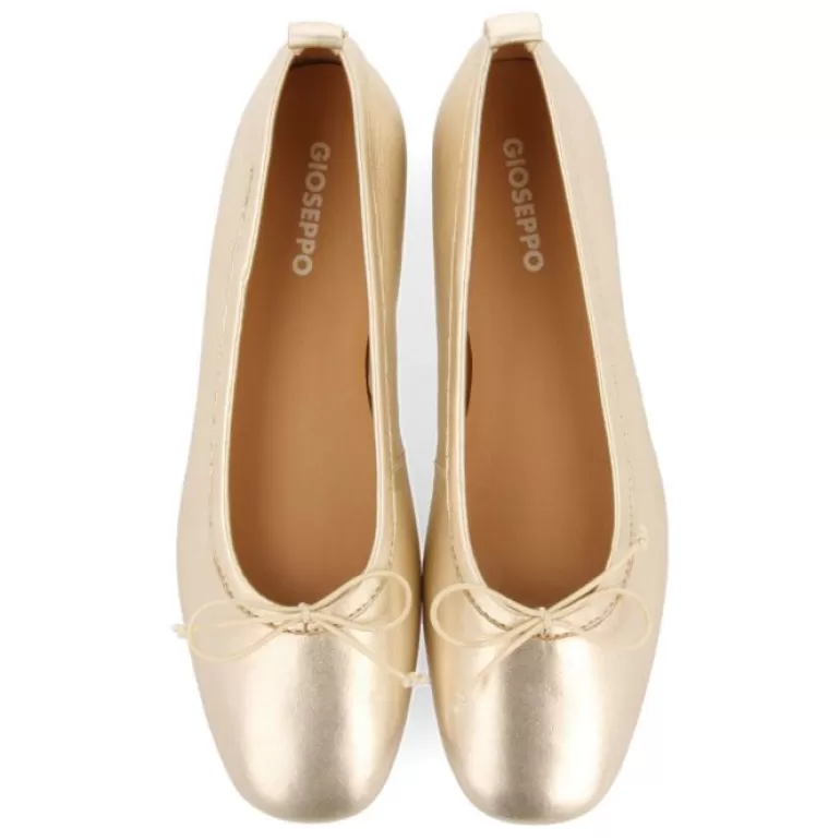 Gioseppo Ballet Pumps*Satteins Women'S Gold Leather Ballet Flats