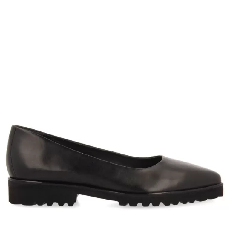 Gioseppo Ballet Pumps*Sauchie Women'S Black Leather Ballet Flats With Track Soles