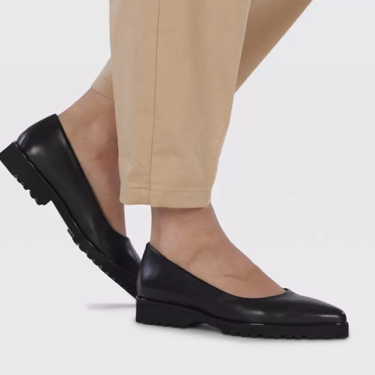 Gioseppo Ballet Pumps*Sauchie Women'S Black Leather Ballet Flats With Track Soles