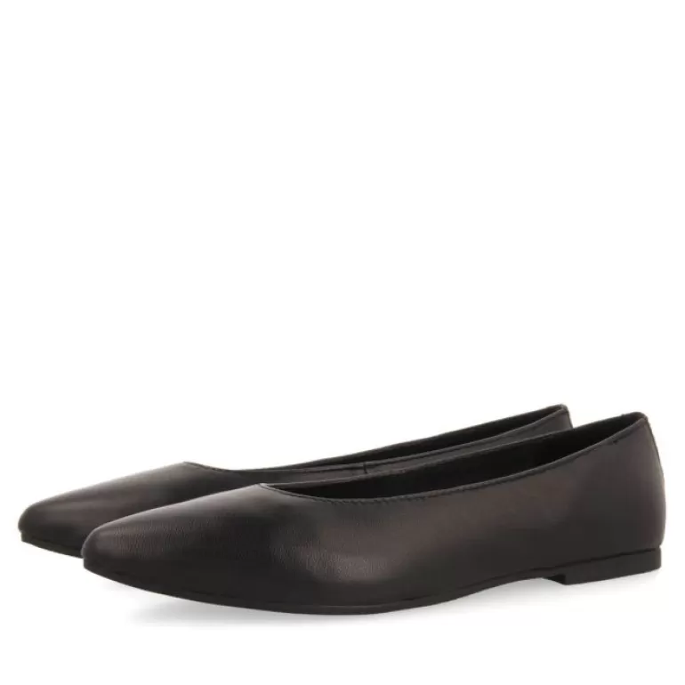 Gioseppo Ballet Pumps*Slagelse Women'S Black Leather Ballet Flats With Pointed Toes