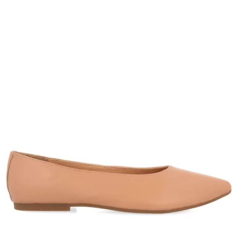 Gioseppo Ballet Pumps*Slagelse Women'S Nude Leather Ballet Flats With Pointed Toes
