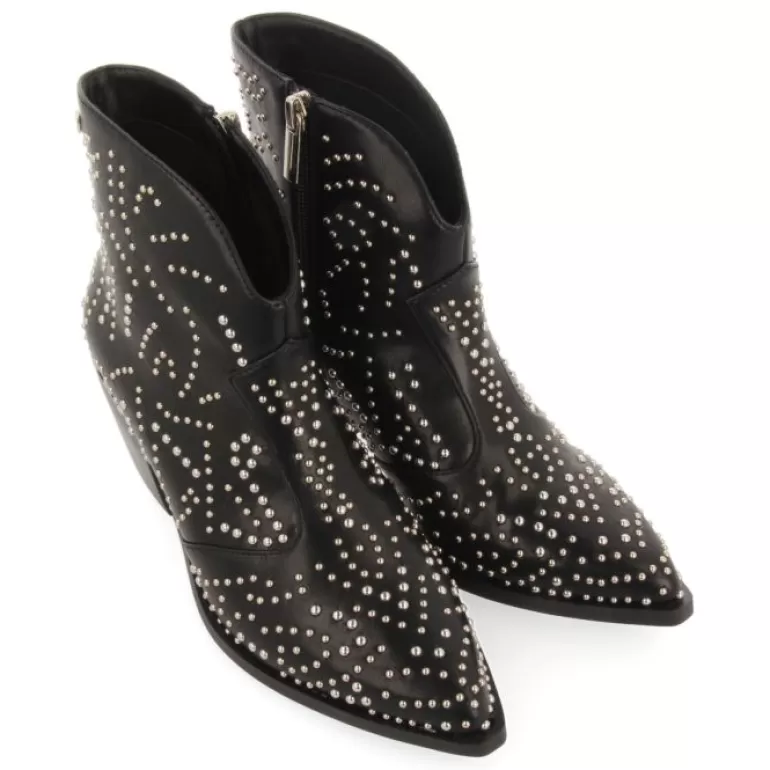 Gioseppo Boots & Ankle Boots*Struer Women'S Black Cowboy Boots With Decorative Studs