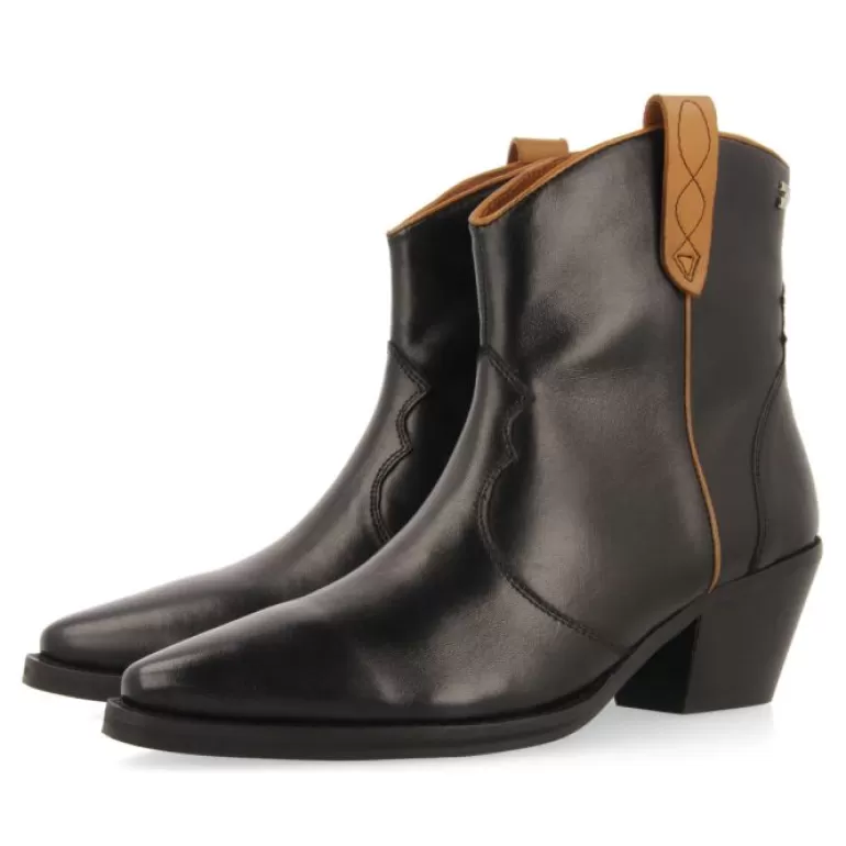 Gioseppo Boots & Ankle Boots*Sylte Women'S Black Leather Cowboy Boots