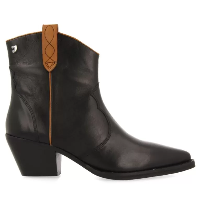 Gioseppo Boots & Ankle Boots*Sylte Women'S Black Leather Cowboy Boots