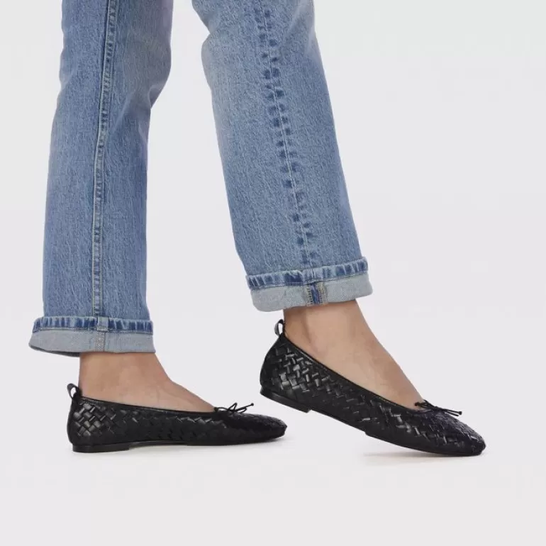 Gioseppo Ballet Pumps*Thisted Women'S Black Braided Leather Ballet Flats