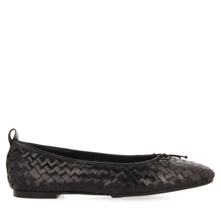 Gioseppo Ballet Pumps*Thisted Women'S Black Braided Leather Ballet Flats