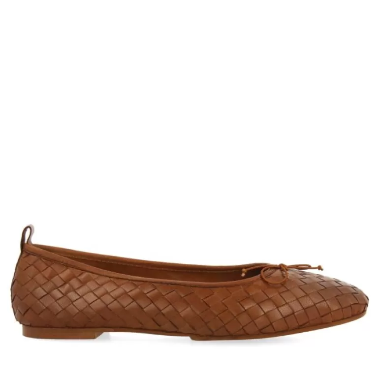 Gioseppo Ballet Pumps*Thisted Women'S Tan Braided Leather Ballet Flats