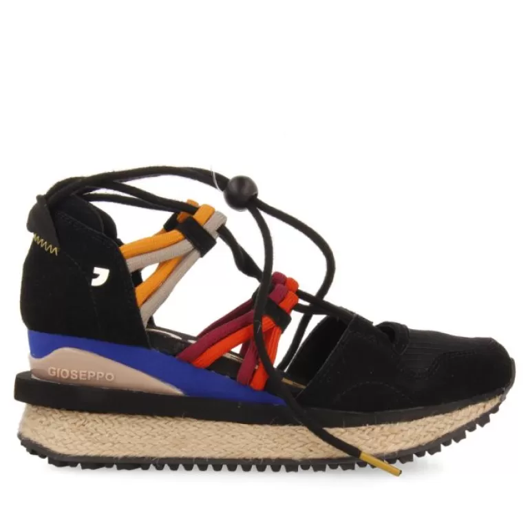 Gioseppo Sneakers*Tulare Black Espadrille Sneakers With Wedges