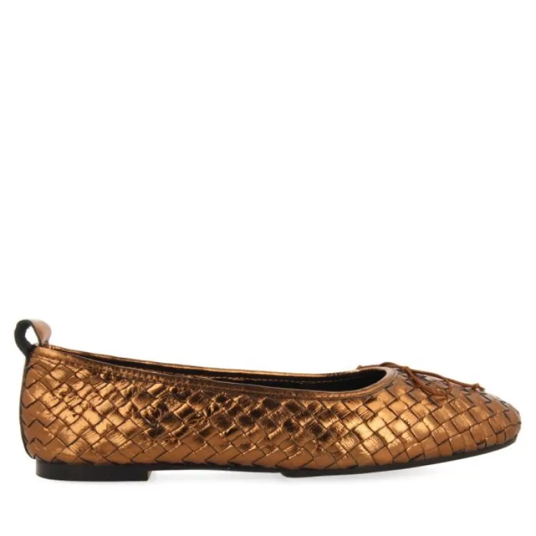 Gioseppo Ballet Pumps*Tulbing Women'S Bronze Braided Leather Ballet Flats