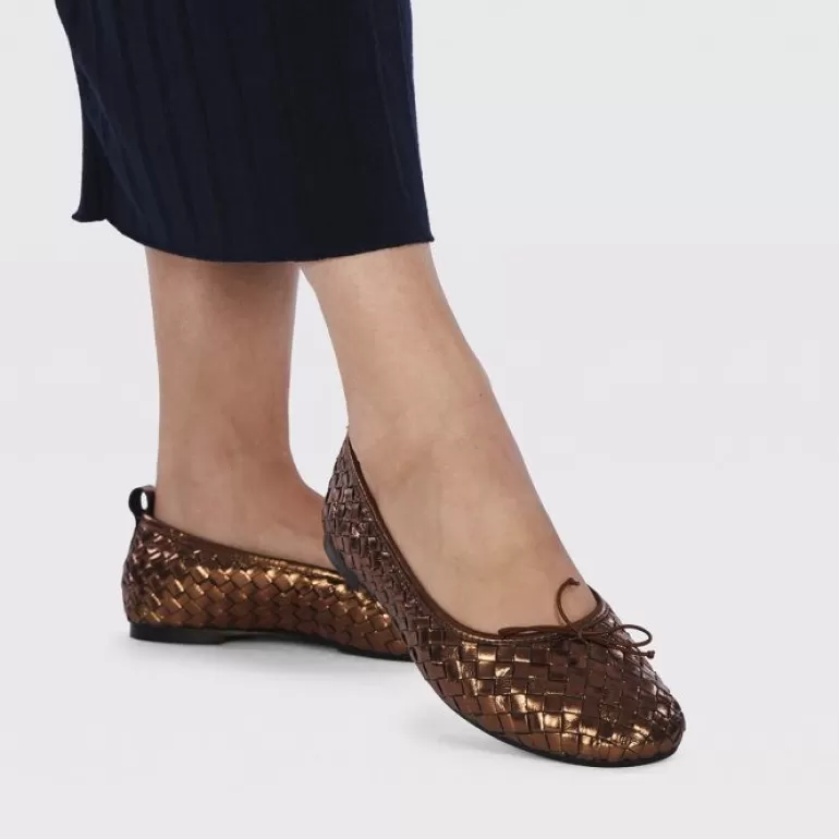 Gioseppo Ballet Pumps*Tulbing Women'S Bronze Braided Leather Ballet Flats